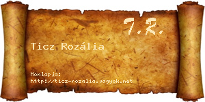 Ticz Rozália névjegykártya